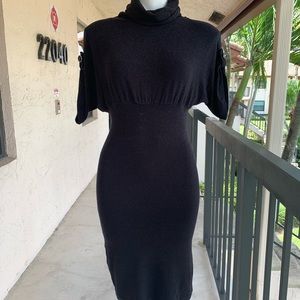 Black turtleneck short sleeve dress